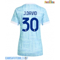 Camisa de time de futebol Juventus Jonathan David #30 Replicas 2º Equipamento Feminina 2025-26 Manga Curta